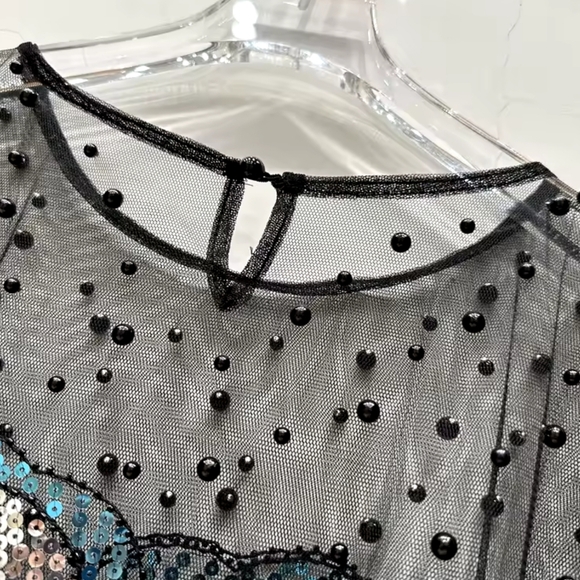 Luxury Women Sequins Floral Embroidery Golden Blouses - Picture 2 of 6